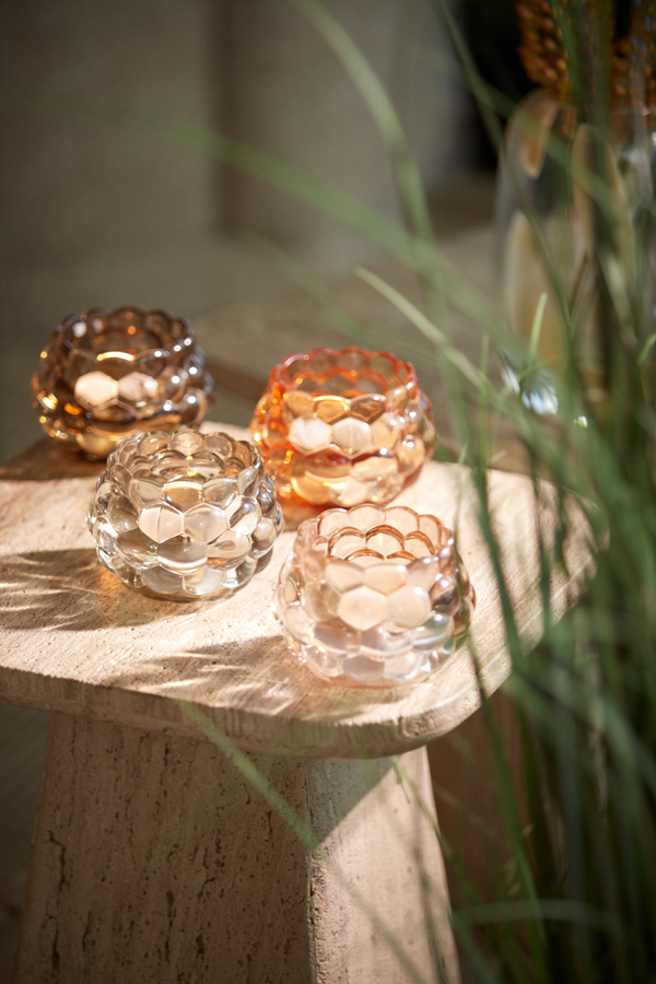 Light & Living Teelicht Havana in Glas taupe