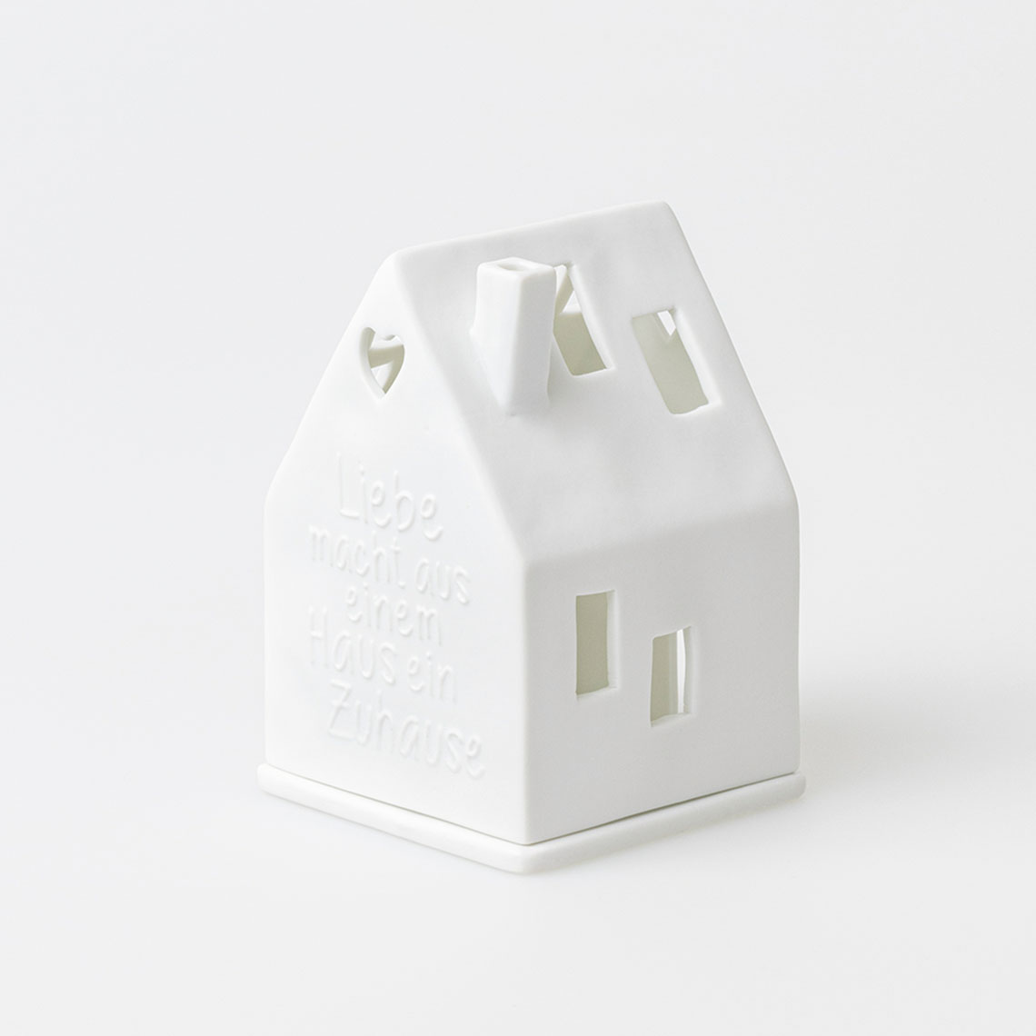 Lichthaus Liebe macht aus einem Haus, Keramikhaus, weiß, Miniaturhaus, Porzellan, Hausdeko