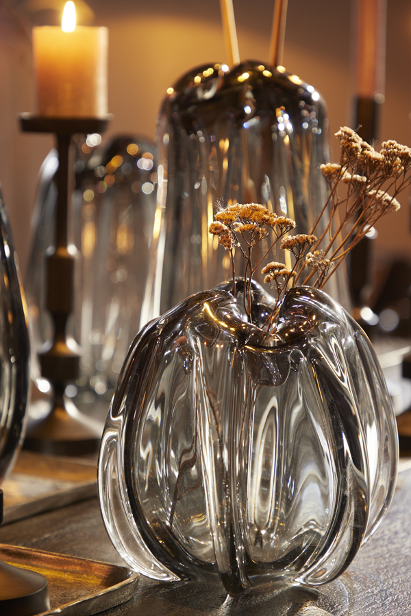 Light & Living Vase 24,5x22cm in Glas grau