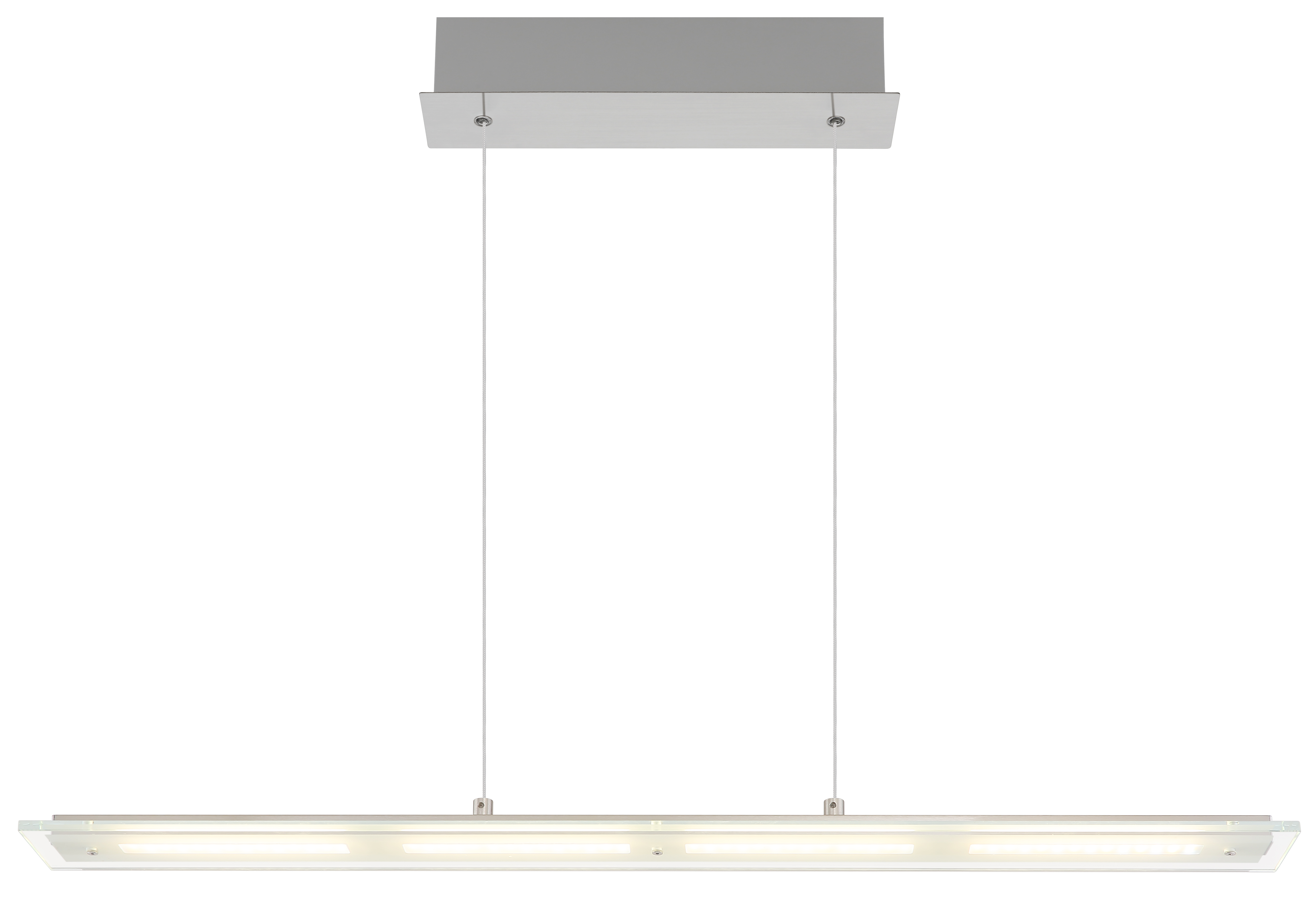 LED-Hängeleuchte in Fb. Nickel Matt, Hängeleuchte, LED-Leuchte, Kabelaufhängung, Metall, Silber