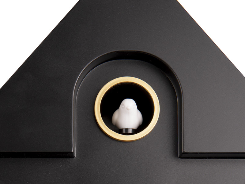 Wanduhr MODERN CUCKOO in 41x8,5x21,5 cm, Fb. schwarz, Kaffeemühle, ?