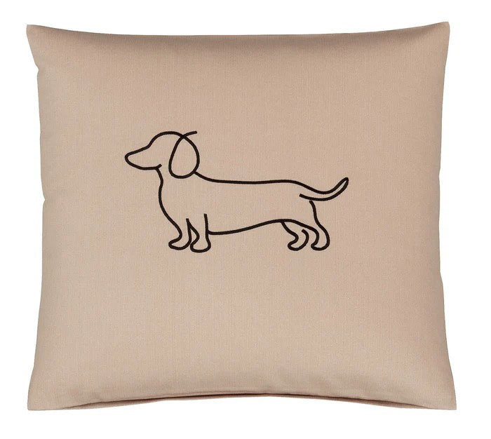 Elegante Nackenkissen COMPANION ca. 40x40cm in Farbe schwarz-beige Elegante Kissenbezug Companion DOGS in natur-beige, Kissen, Dekoration für Zuhause, Hund, Haustier