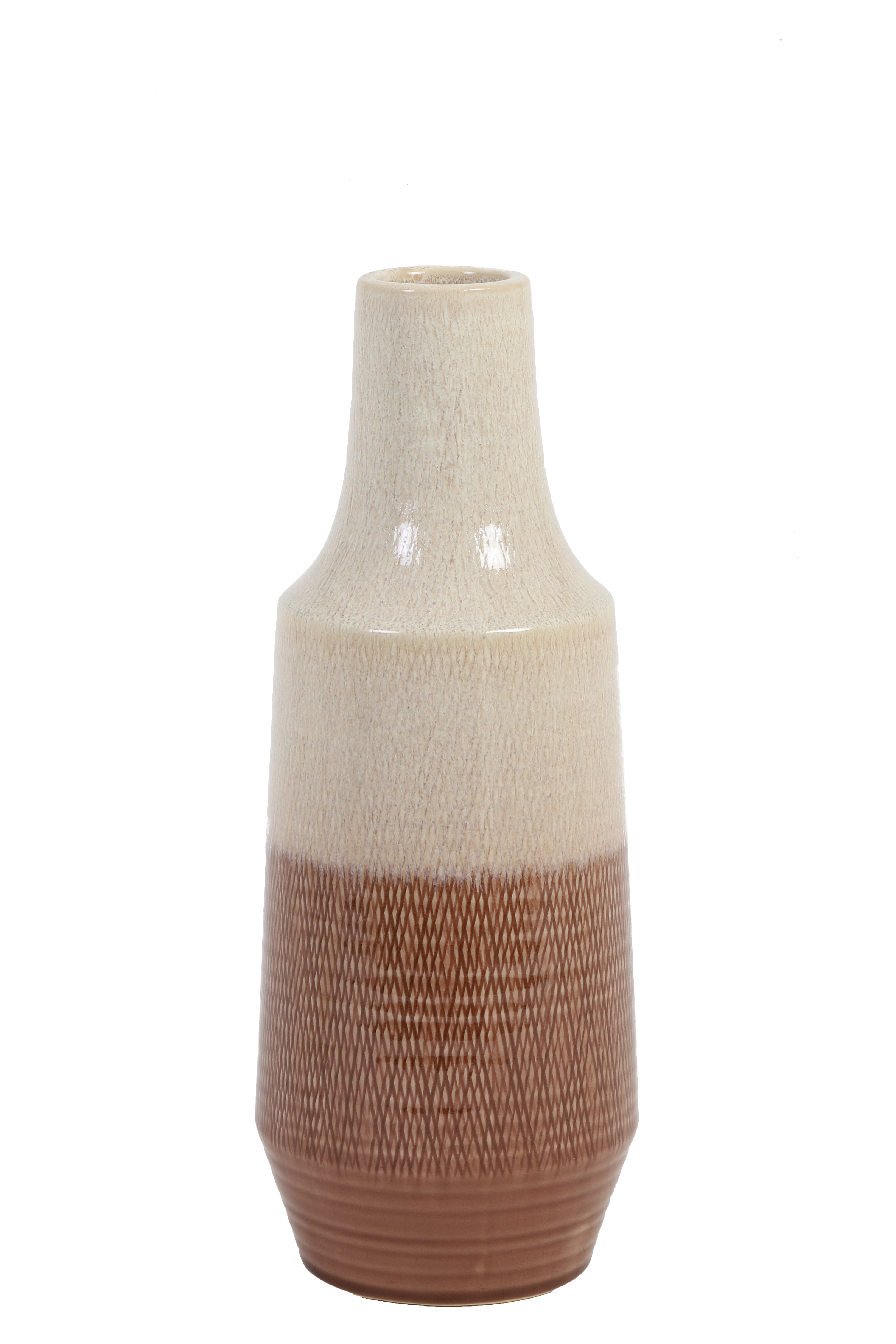 Light & Living Vase FRASCA in Keramik Altrosa, Creme