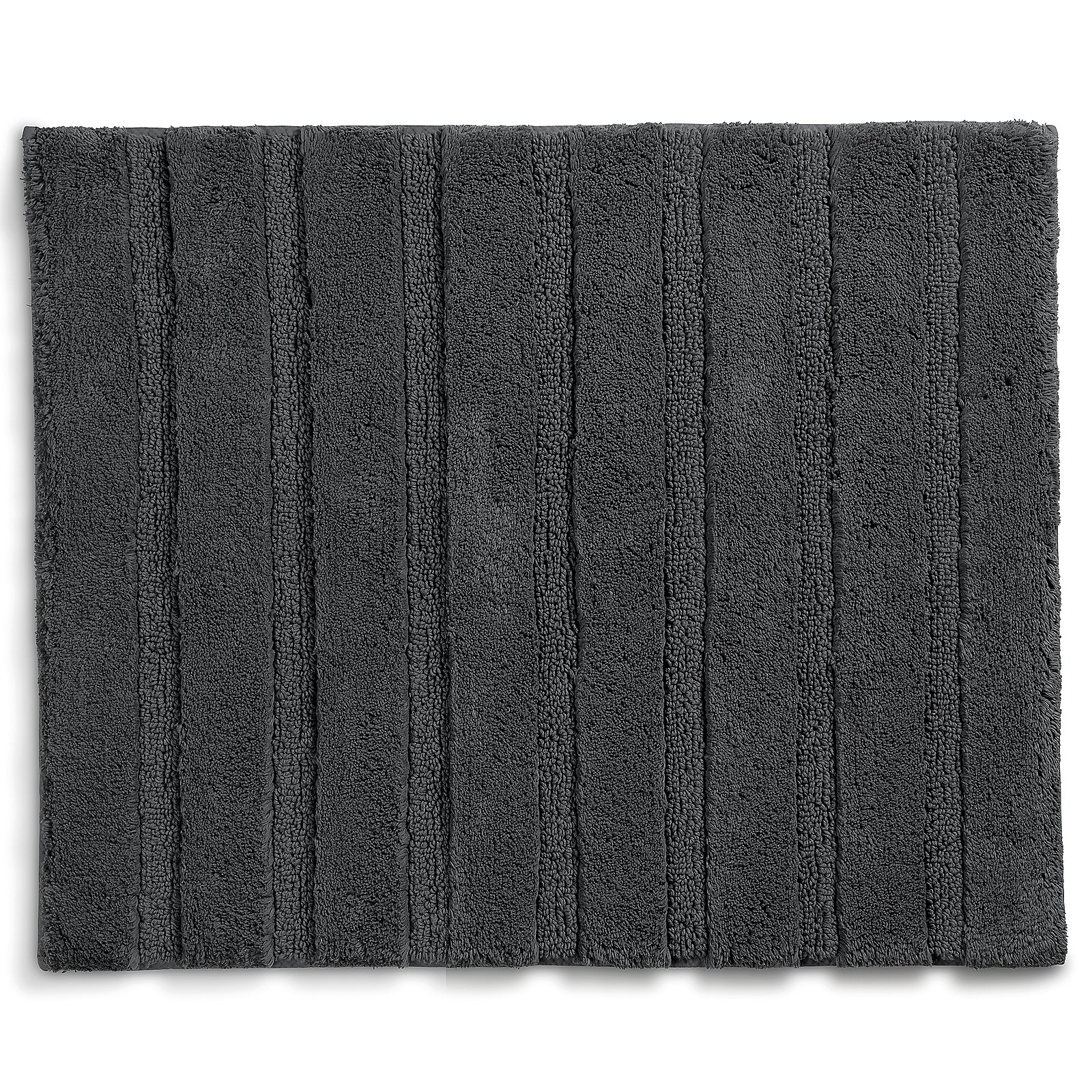 Kela Badematte MEGAN in Farbe Granitgrau, badesmatte, teppich, badzimmer, gestreift, verdrehte fasern, Badematte, Teppich, gestreift, Shaggy, Grau