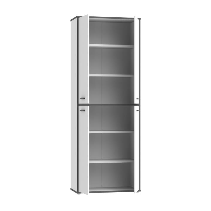 Forte Aktenschrank Keflavik in weiß/Absatz Wolfram grau
