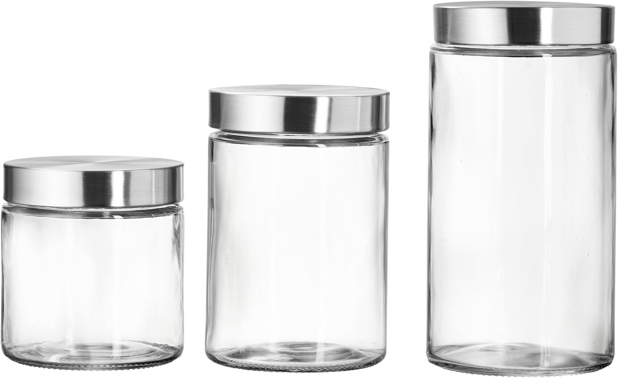 Ritzenhoff & Breker Vorratsgläser-Set 30cm VIO aus Kalk-Soda-Glas klar/silber