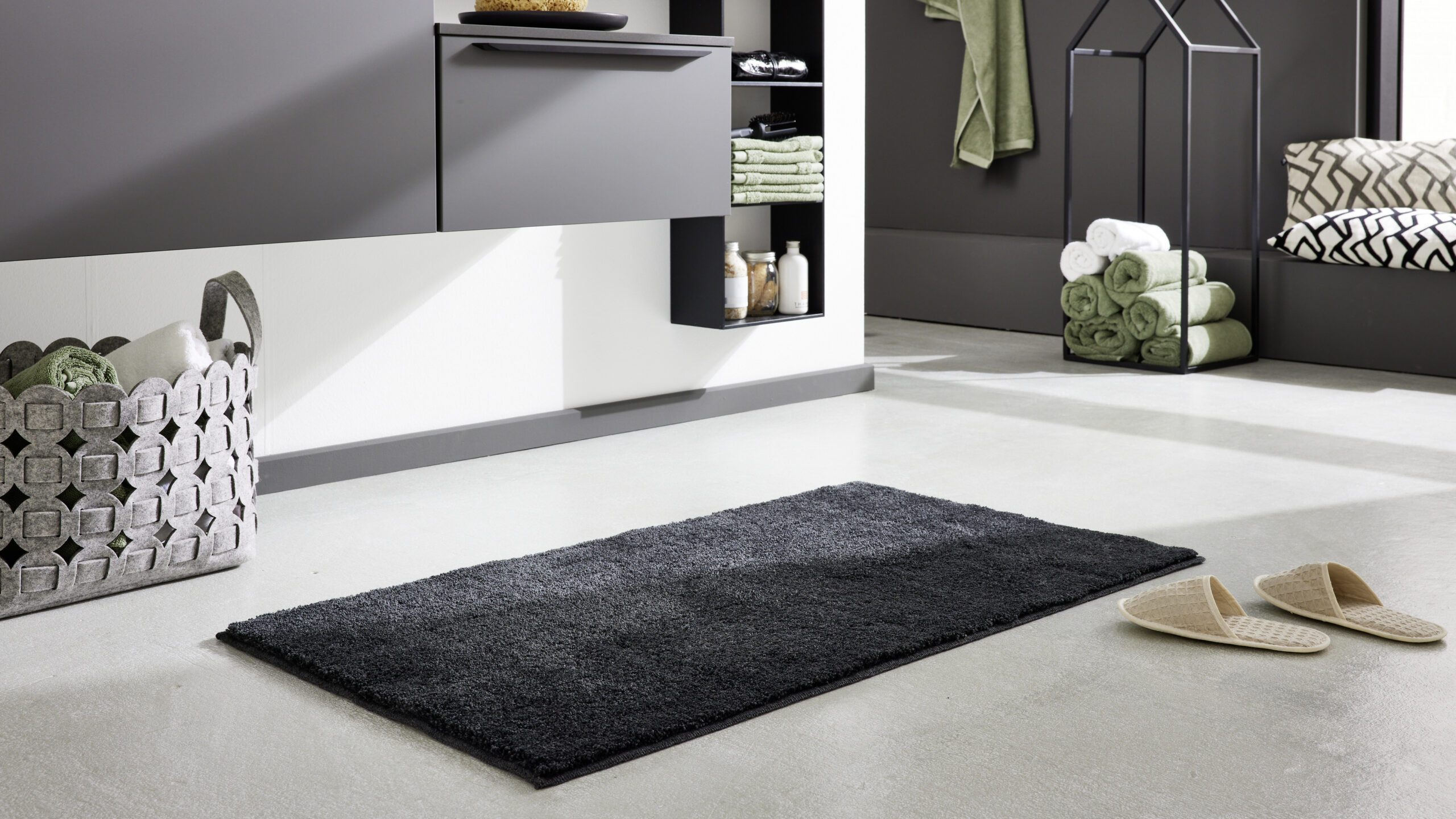 Interliving Badteppich IL-9112 ca. 60x90cm in Farbe anthrazit