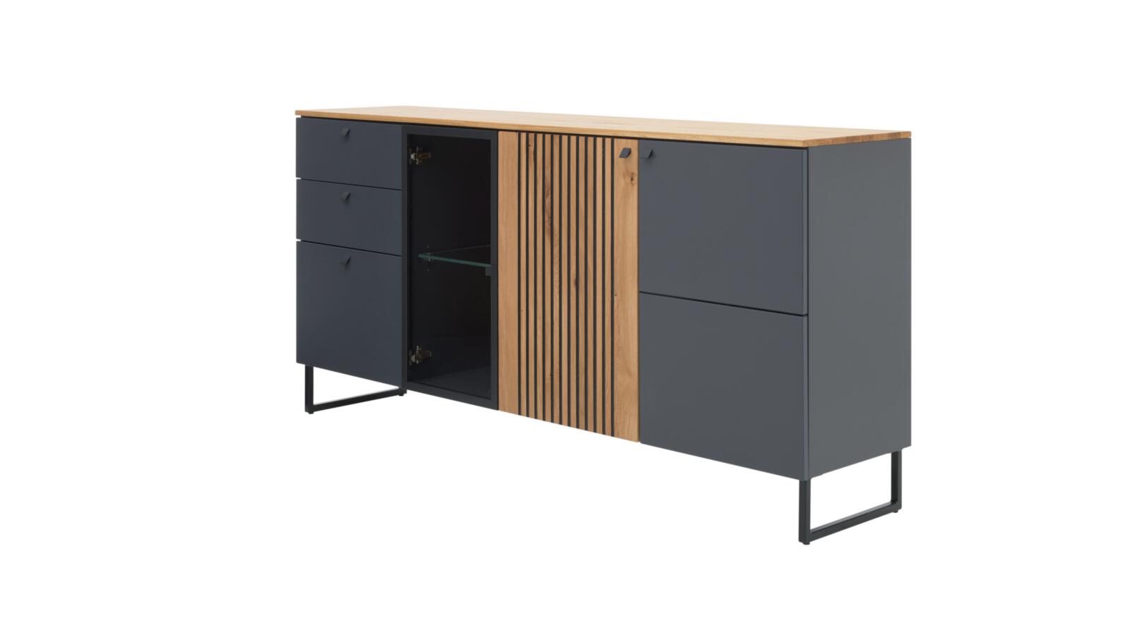 Interliving Sideboard INTERLIVING-5605 B/H/T ca.183x87x42cm in Lack quarzgrau