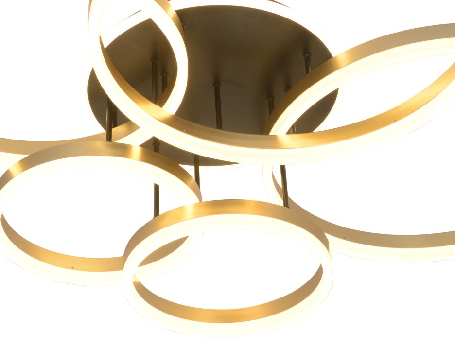 Global Technics LED-Deckenleuchte SCHENNA 1-flammig in Farbe schwarz+gold, deckenleuchte, ringleuchte, moderne lampe, kunststoff, goldfarben