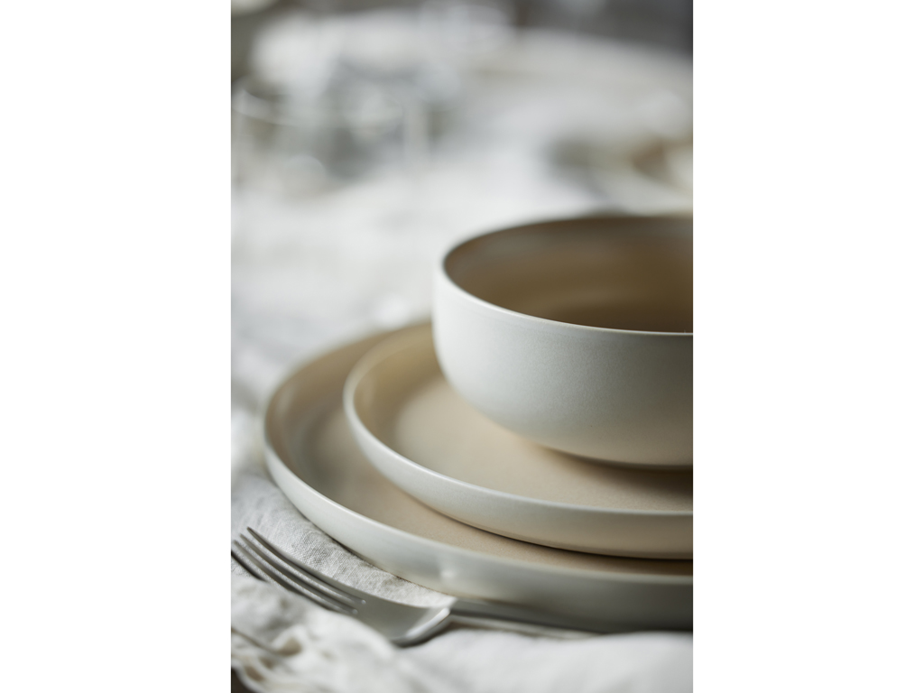 F&H Lunchteller STUDIO ROUND NORTH in Farbe Matte white/Matte sand