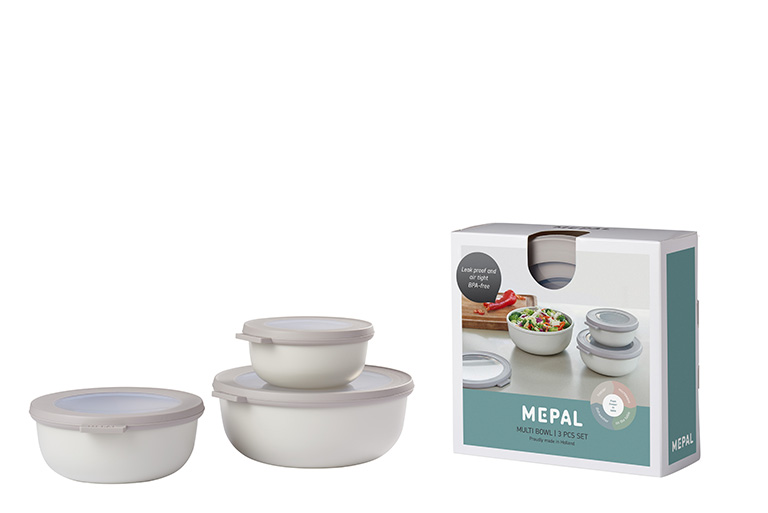 Mepal Set Cirqula rund 3-tlg. 350 + 750 + 1250 ml in Farbe Nordic White