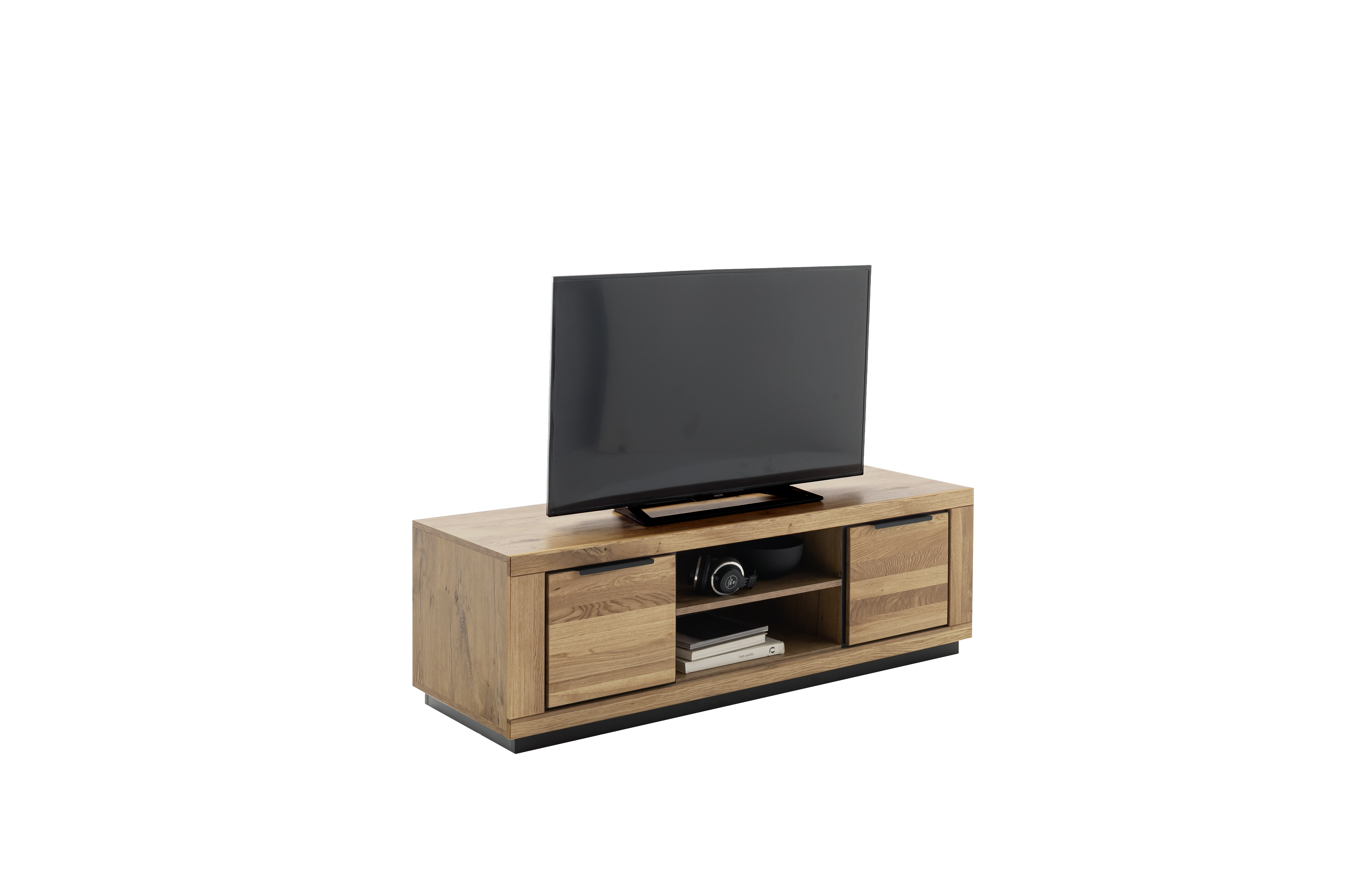 MCA Direkt TV-Lowboard GRENO ca. B163 H52 T54 cm in Front Wildeiche massiv geölt