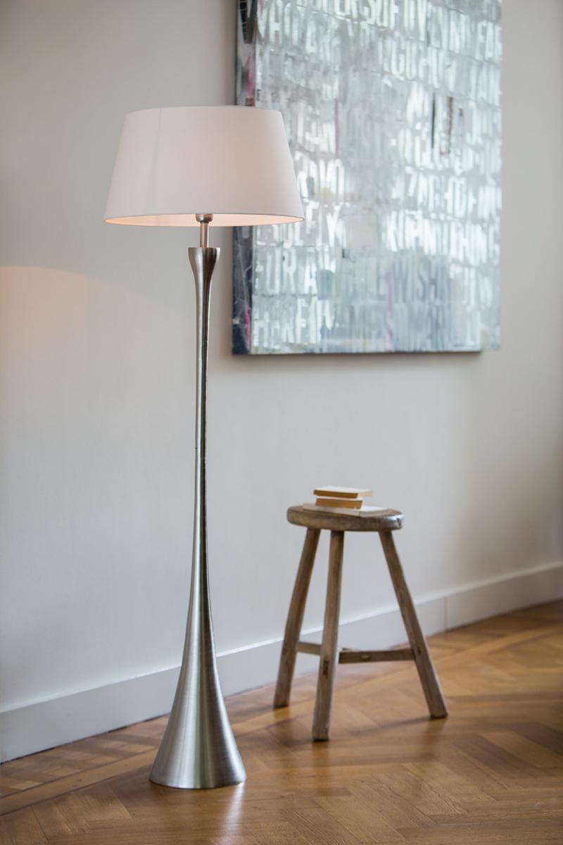 Light & Living Lampenschirm POLYCOTTON in Farbe weiß, Lampe, Stehlampe