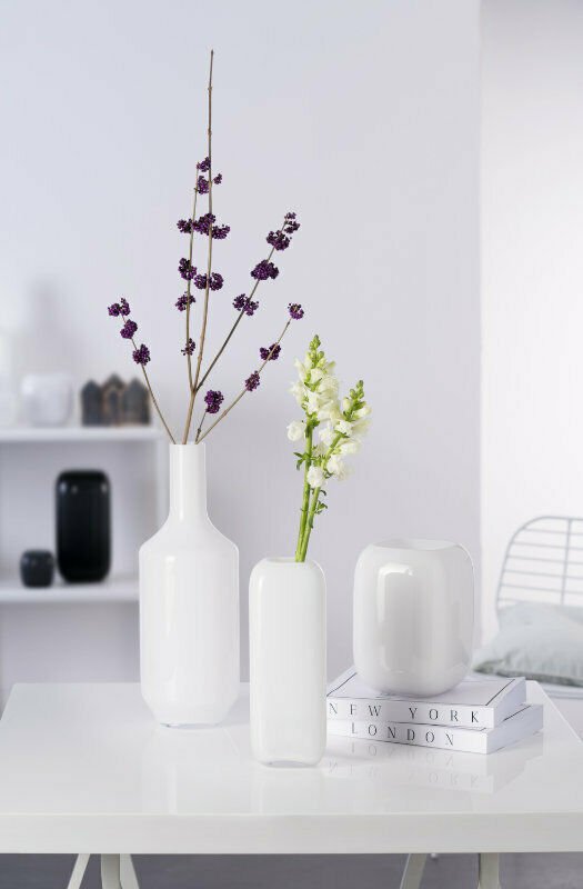 Leonardo Vase Milano 39cm in Farbe weiß