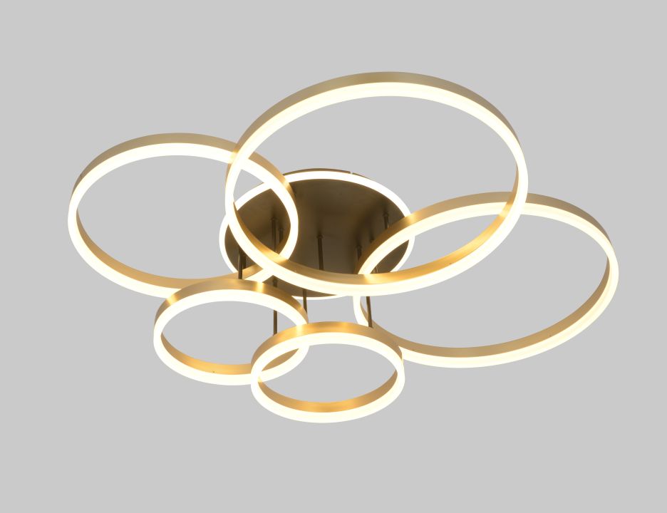 Global Technics LED-Deckenleuchte SCHENNA 1-flammig in Farbe schwarz+gold, Deckenleuchte, Rings-Licht, LED-Deckenlampe, Gold, Moderne Beleuchtung