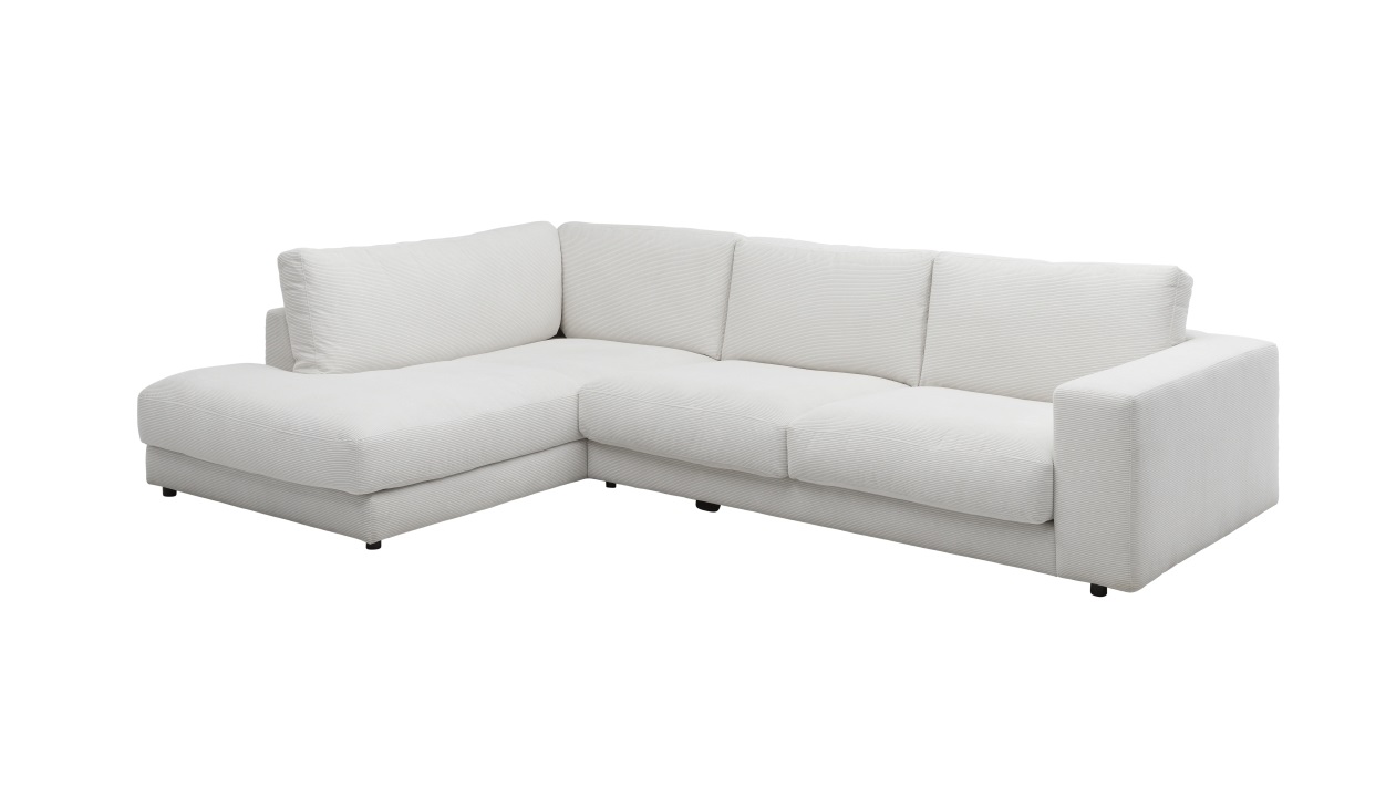 Polsterecke HIGH END ca. 325x224cm in Stoff Feincord weiß