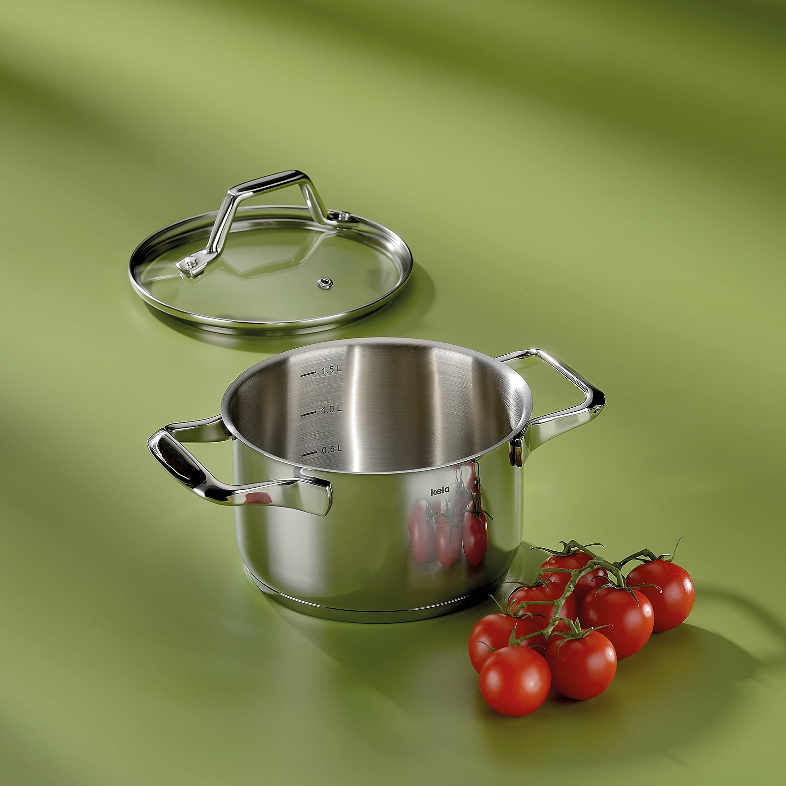 Kela Fleischtopf LUCCA in Farbe silber glänzend, Topf, Kochgeschirr, Stainlessstahl, Deckel, Tomaten