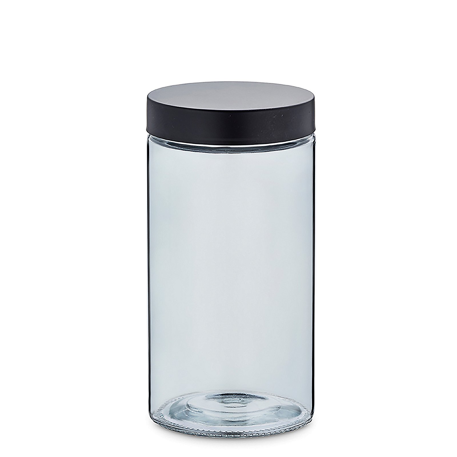 Kela Vorratsdose Bera Glas Grau, glasbehälter, aufbewahrungsbehälter, durchsichtiges glas, leererbehälter, schwarzer deckel