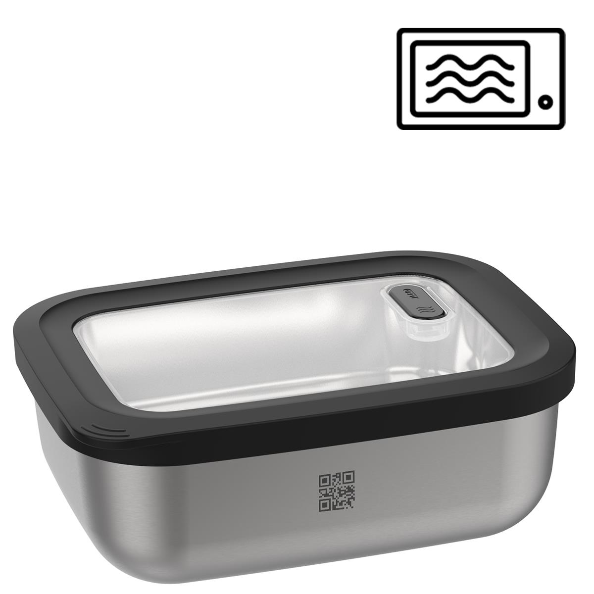 GEFU Frischhaltedose PROVIDO in Farbe schwarz/silber