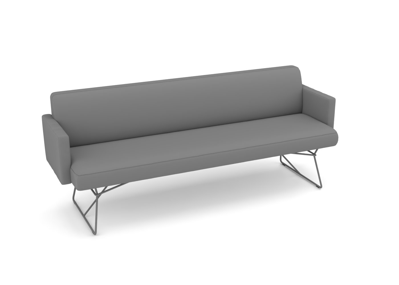 sofa, couch, gray, fabric, metal legs