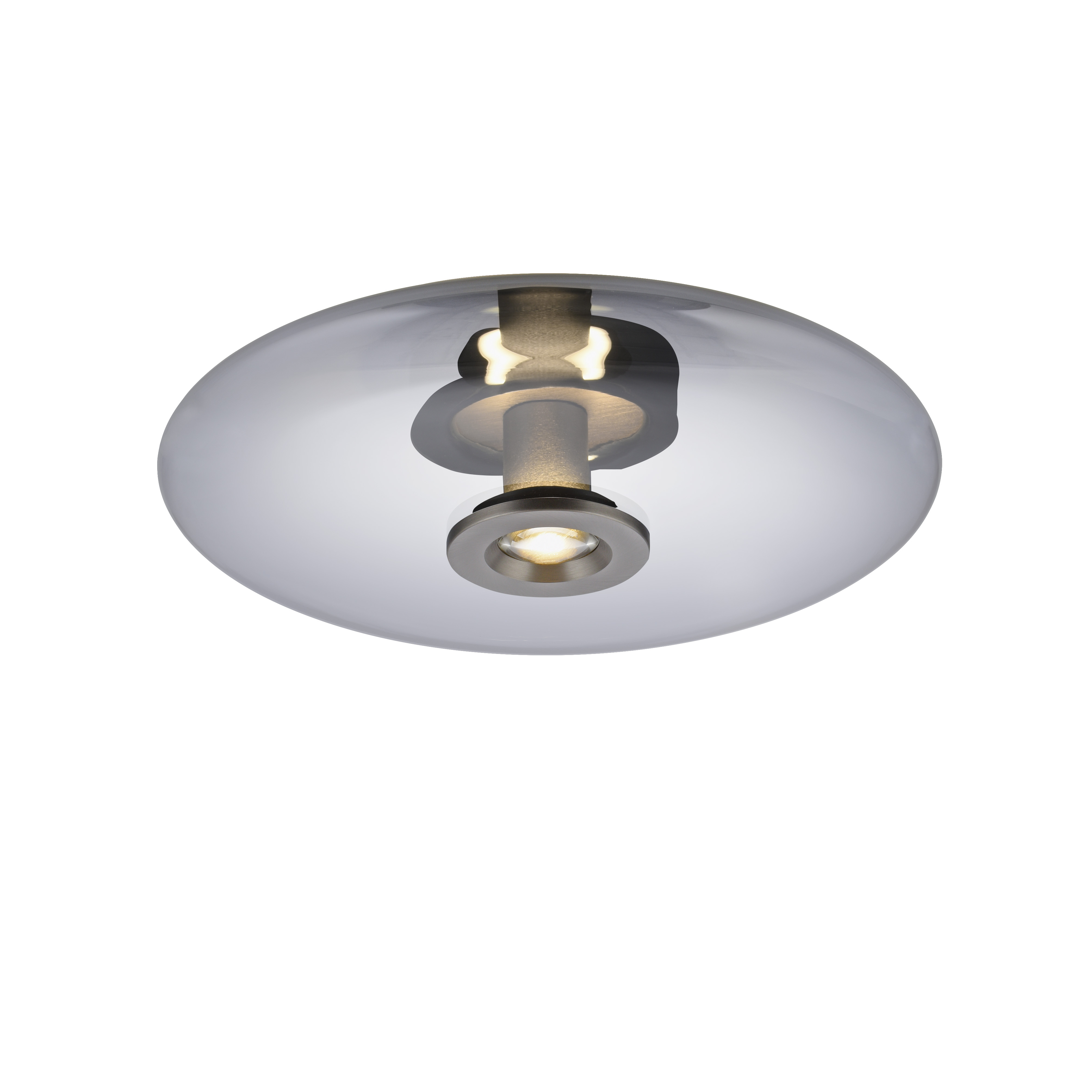 Paul Neuhaus LED-Deckenleuchte PURE VITRUM 2-flammig in Farbe grau, Deckenleuchte, Lampe, Glaskuppel, Einbauleuchte, Ruhelicht