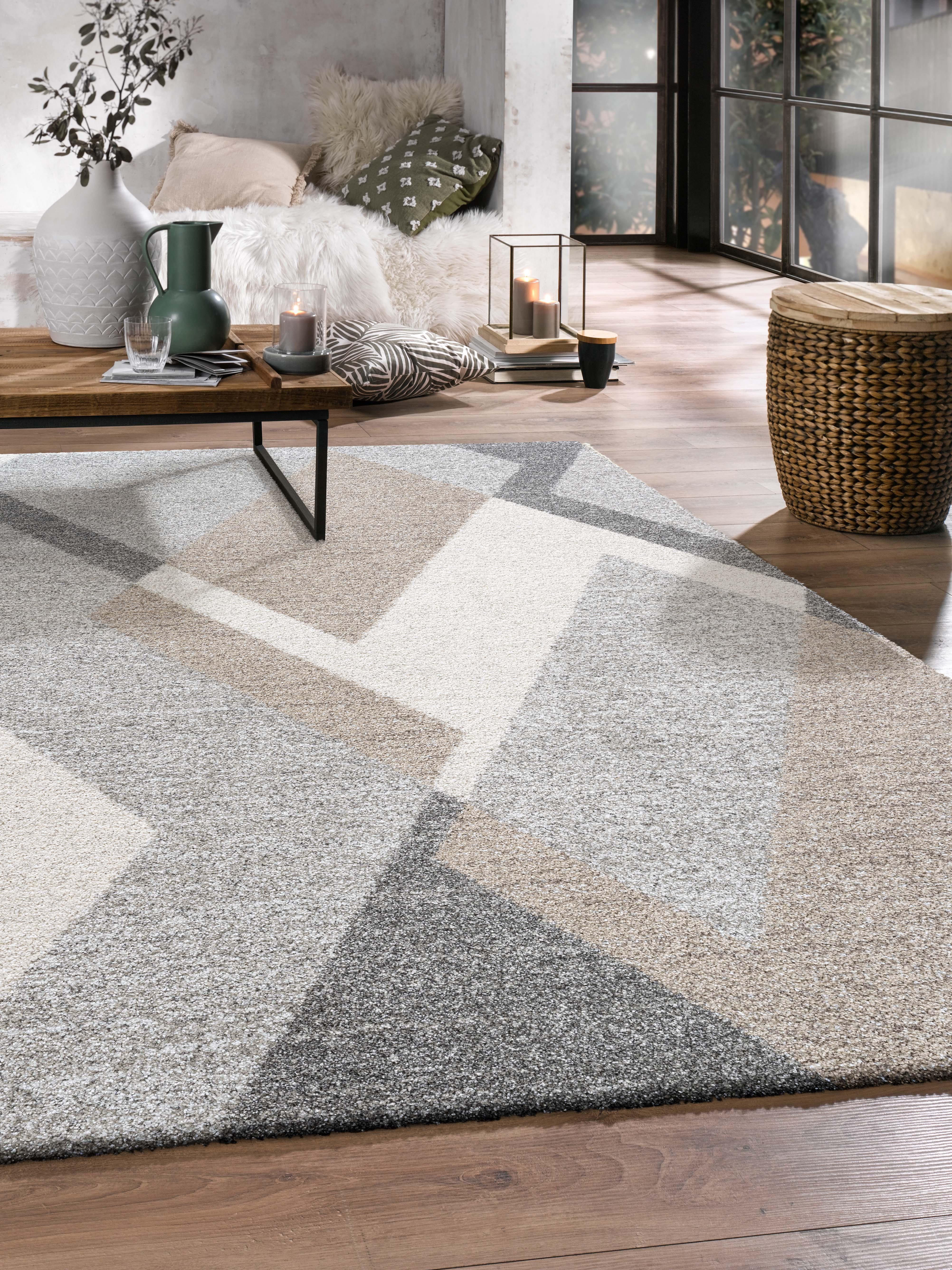 Modischer Mehari 23314 ca. 160x230cm in Farbe Grau-Braun-Weiß