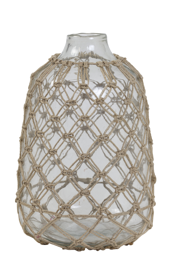 Light & Living Vase NARONA in Glas Klar, Jute Light & Living Vase NARONA in Glas Klar, Jute