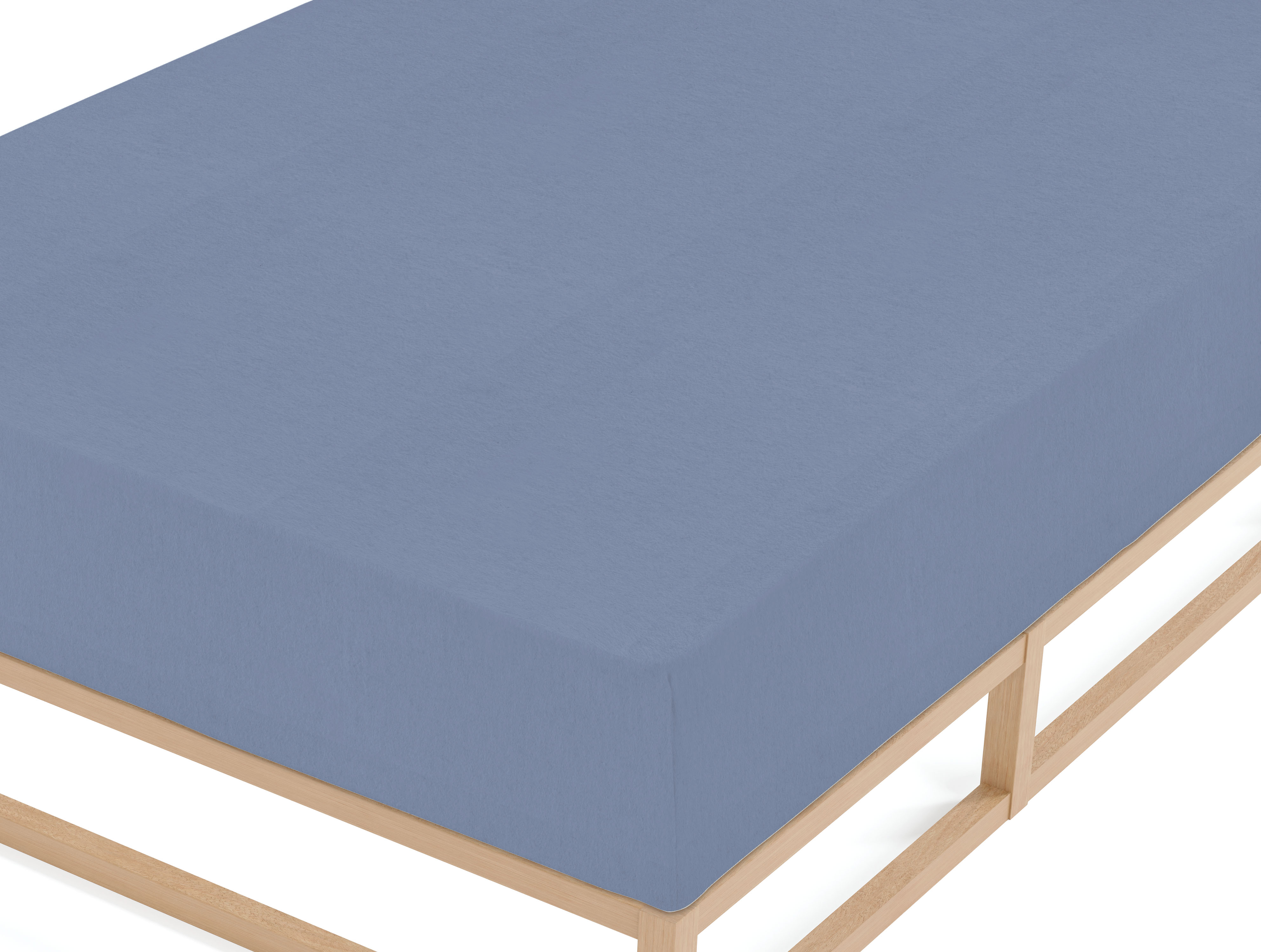 Biberna BIBER-Spannbetttuch ca. 90x200cm in Farbe Blau, Sperrholz, Holz, Mobiliar, Schaum