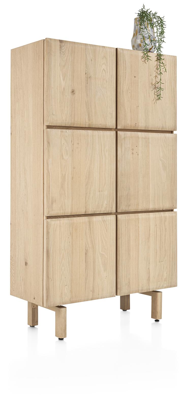 Henders & Hazel Highboard AZULO ca. B100 H170 T42 cm in Eiche furniert natural sand, Schrank, Kiefer, Massivholz, regal, Aufbewahrung