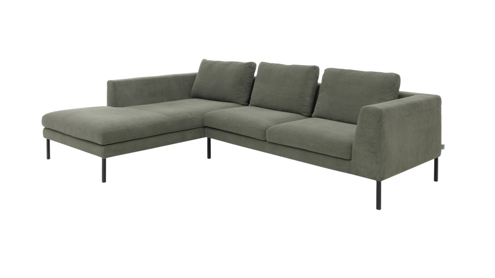 Roomio Polsterecke No. 4101 ca. 201x301 Grün Roomio Eckkombination NO. 4101 ca. 201x301cm in Stoff Feincord olive