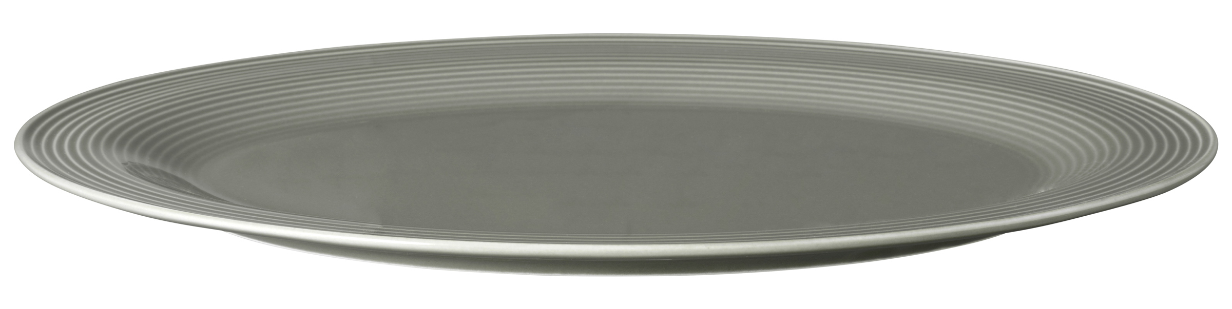 Seltmann Weiden Servierplatte oval 35x28cm Beat 3 Perlgrau , Teller, Tischnapf, Konkav, grau, großes plattenformen
