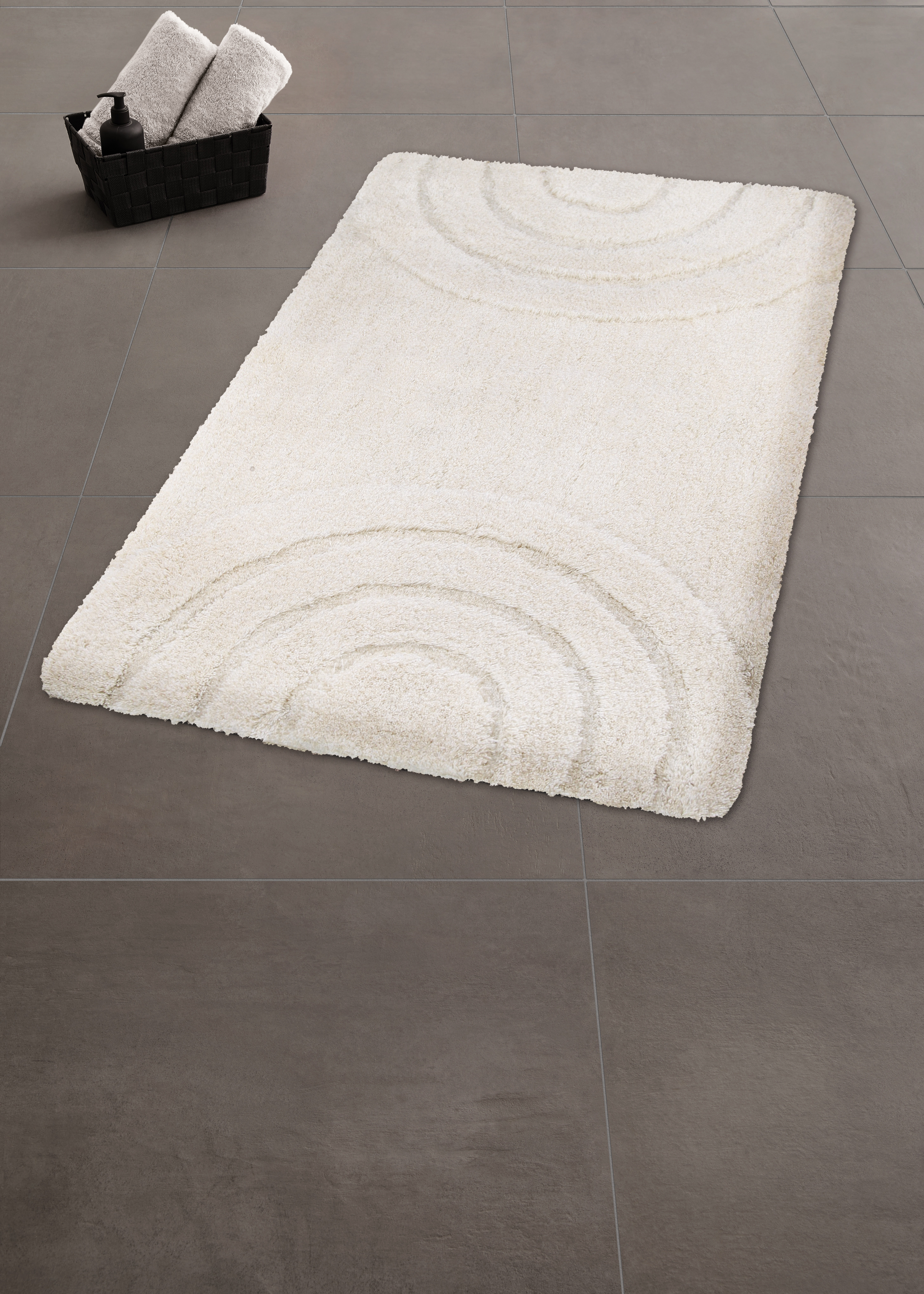 Kleine Wolke Badteppich BOW ca. 60x100cm in Farbe Sandbeige