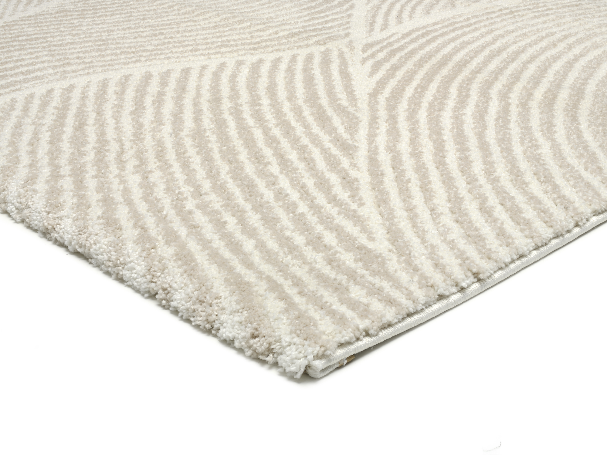 OCI Designer Teppich CHASSIS PURE ca. 160x230cm in Farbe creme-beige, Teppich, Rug, Streifen, Kuschelig, Textil