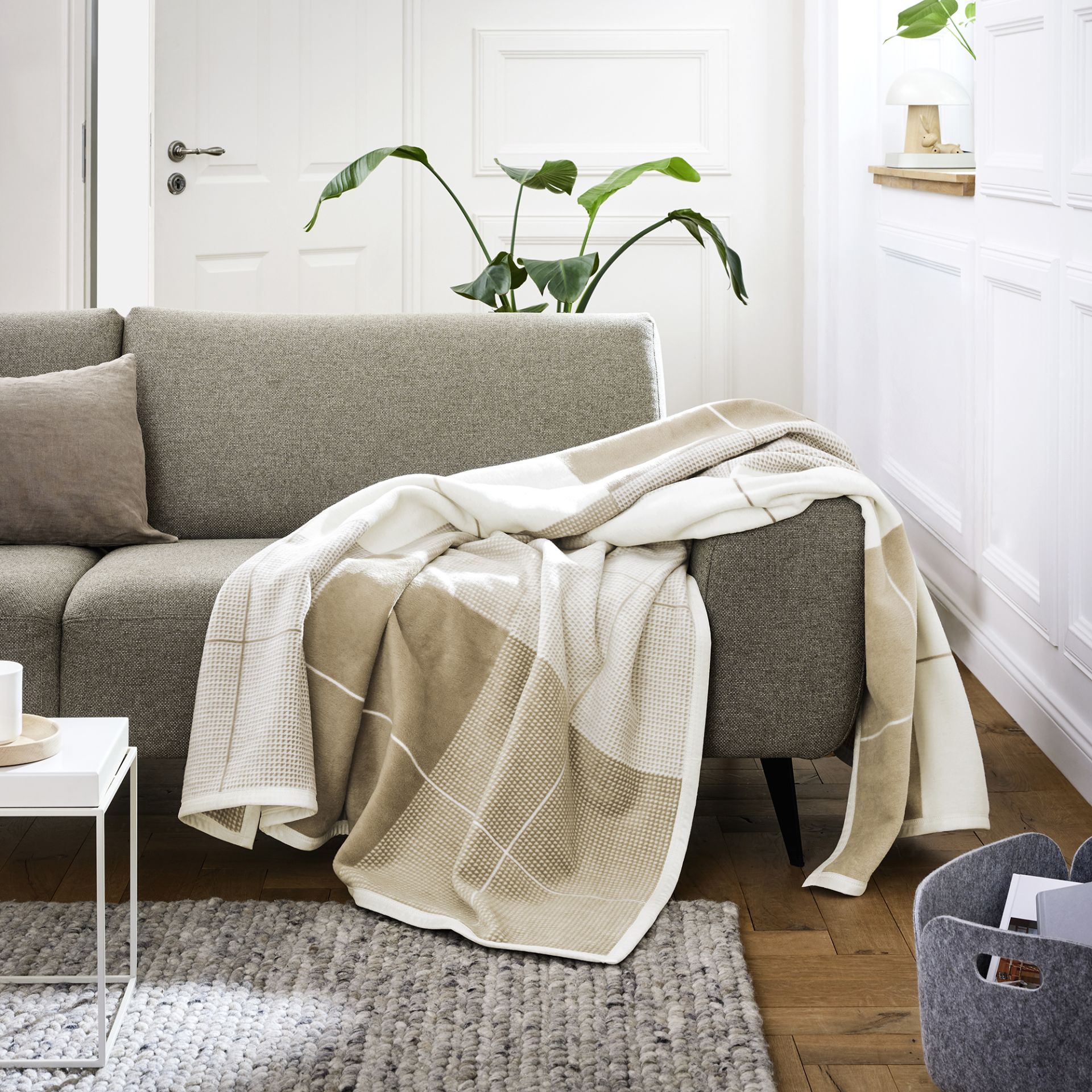 Ibena Jacquard Decke Amalfi AMALFI ca. 150 x 200 cm in beige, ca.150x200cm