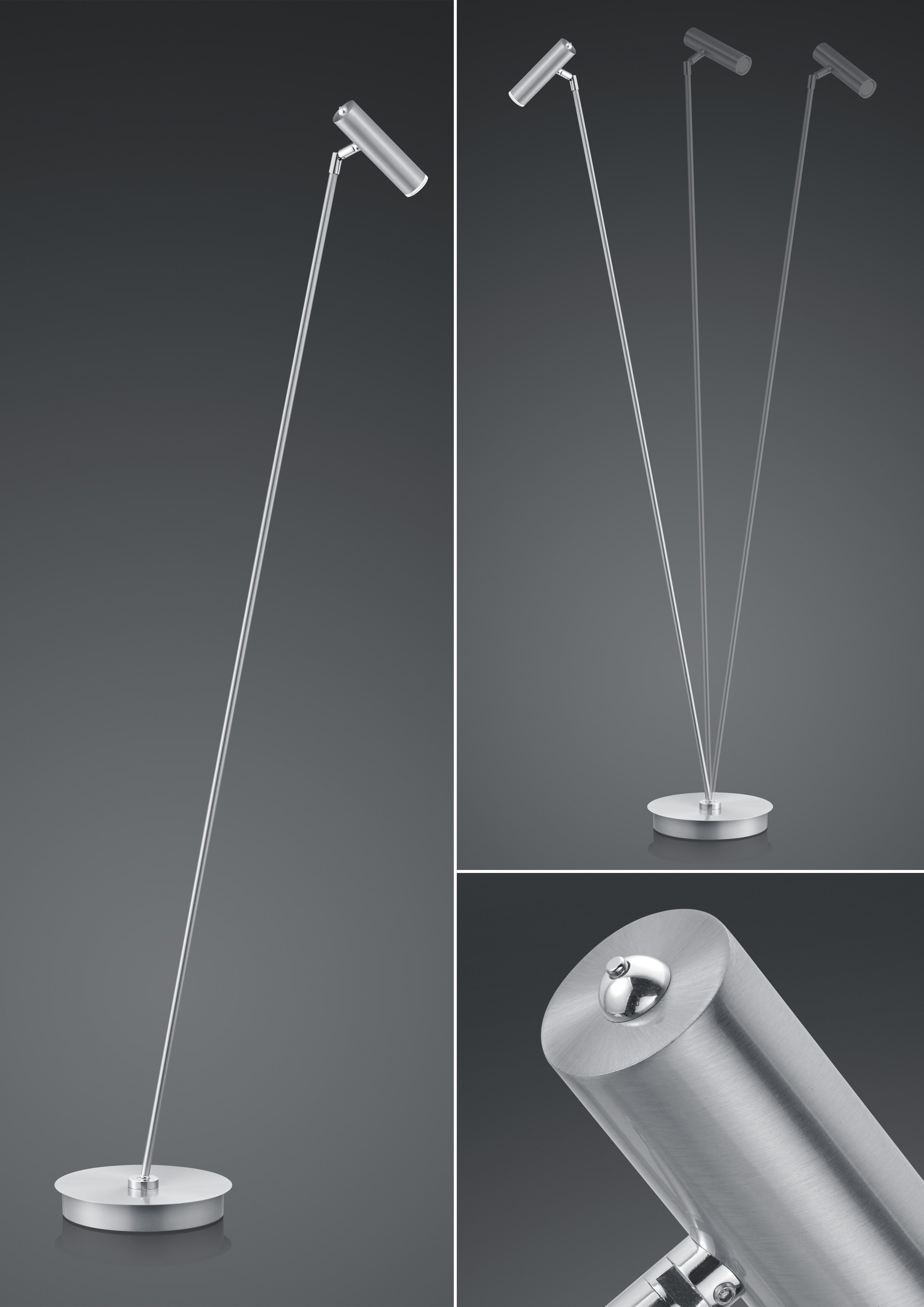 B-Leuchten LED-Stehleuchte TOM in 1-92 Nickel