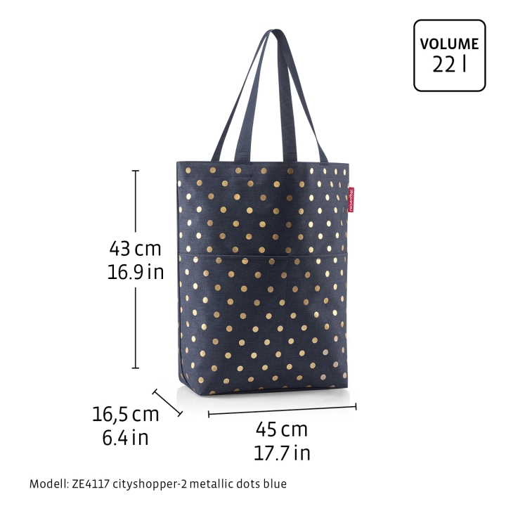 Reisenthel CITYSHOPPER 2 SET #1 in Farbe metallic dots blue Reisenthel CITYSHOPPER 2 SET #1 in Farbe metallic dots blue, Tasche, Tragetasche, Zubehör, Handtasche