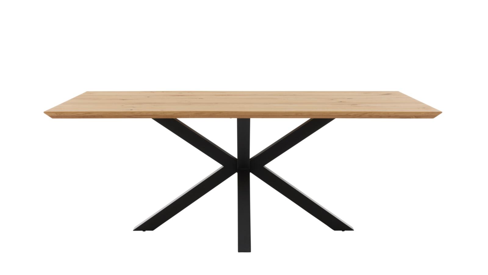 Interliving Esstisch INTERLIVING-5125 LIMITED EDITION in Wildeiche hell massiv geölt, Esstisch, Holztisch, Holzoberfläche, Metallgestell, Kantig