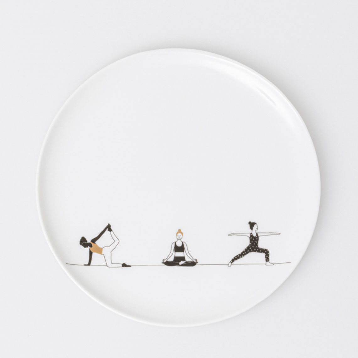 Räder Hobby Geschenketeller Yoga in Farbe weiß Räder Hobby Geschenketeller Yoga in Farbe weiß, Teller, Yoga, Illustration, Weiß, Minimal