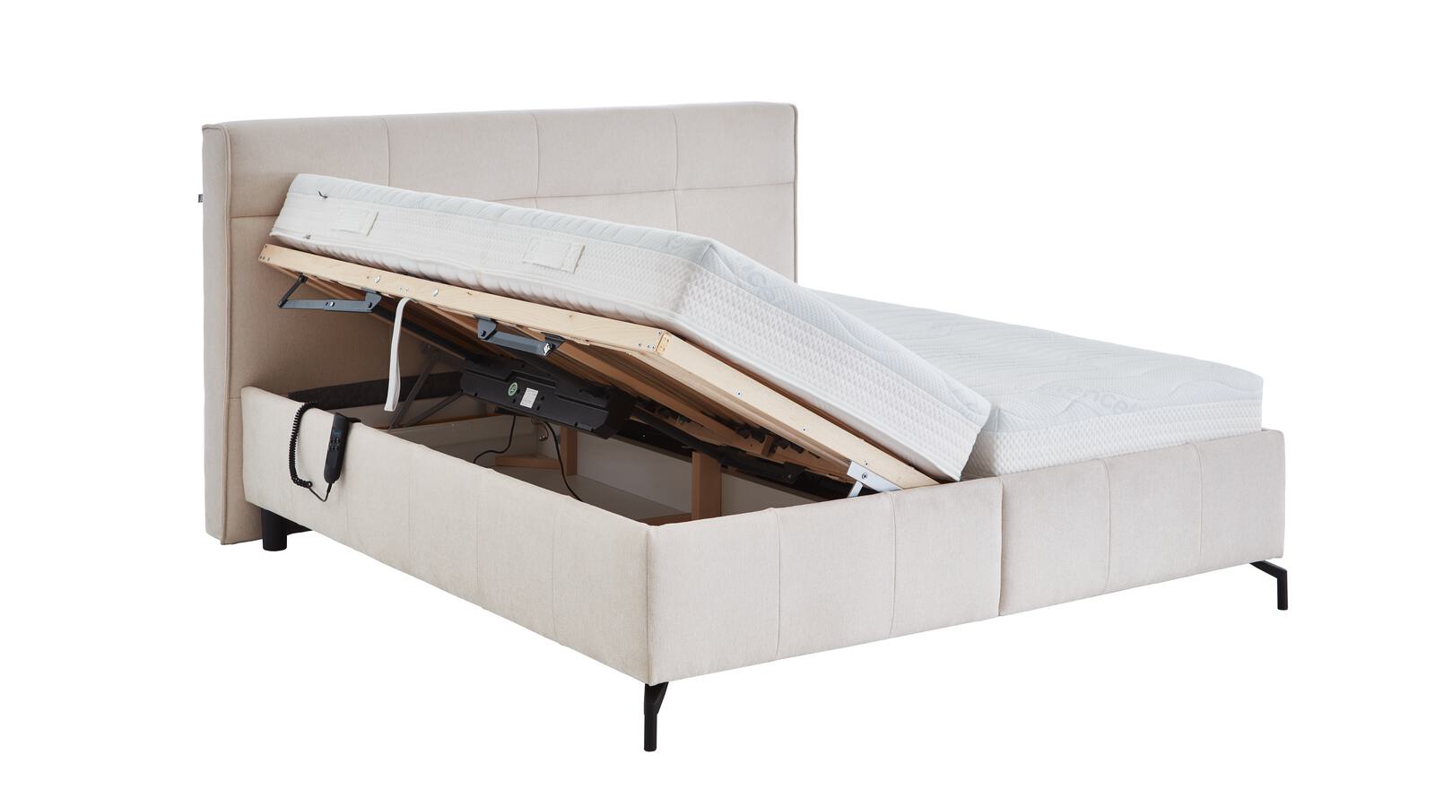 Polsterbett Pheline ca. 180x200cm in Stoff creme