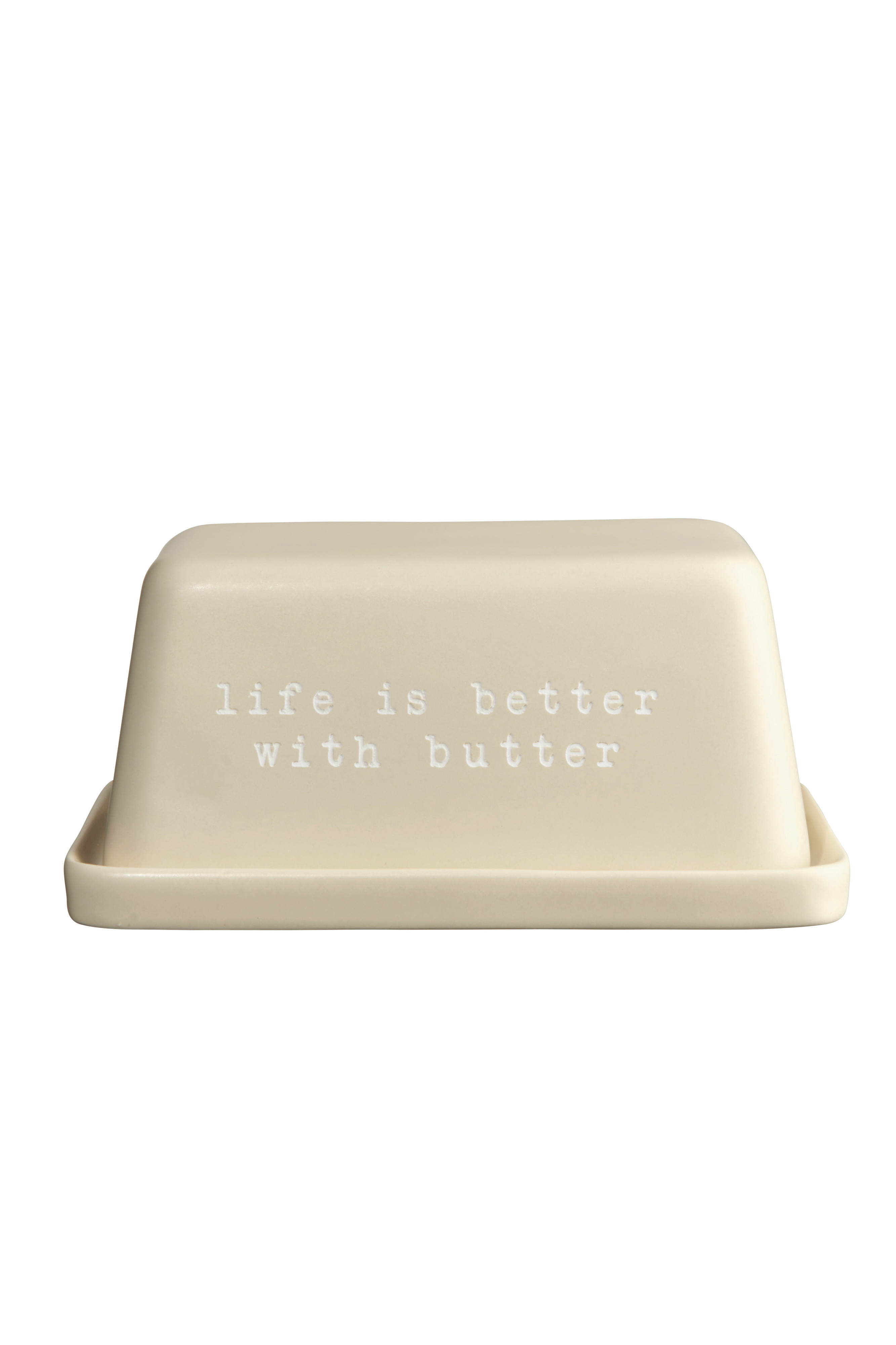 ASA Selection Butterdose HEY! in Farbe nude ASA Selection Butterdose HEY! in Farbe nude, butter dish, cremefarbend, keramik, erhabene schrift, küchenzubehör