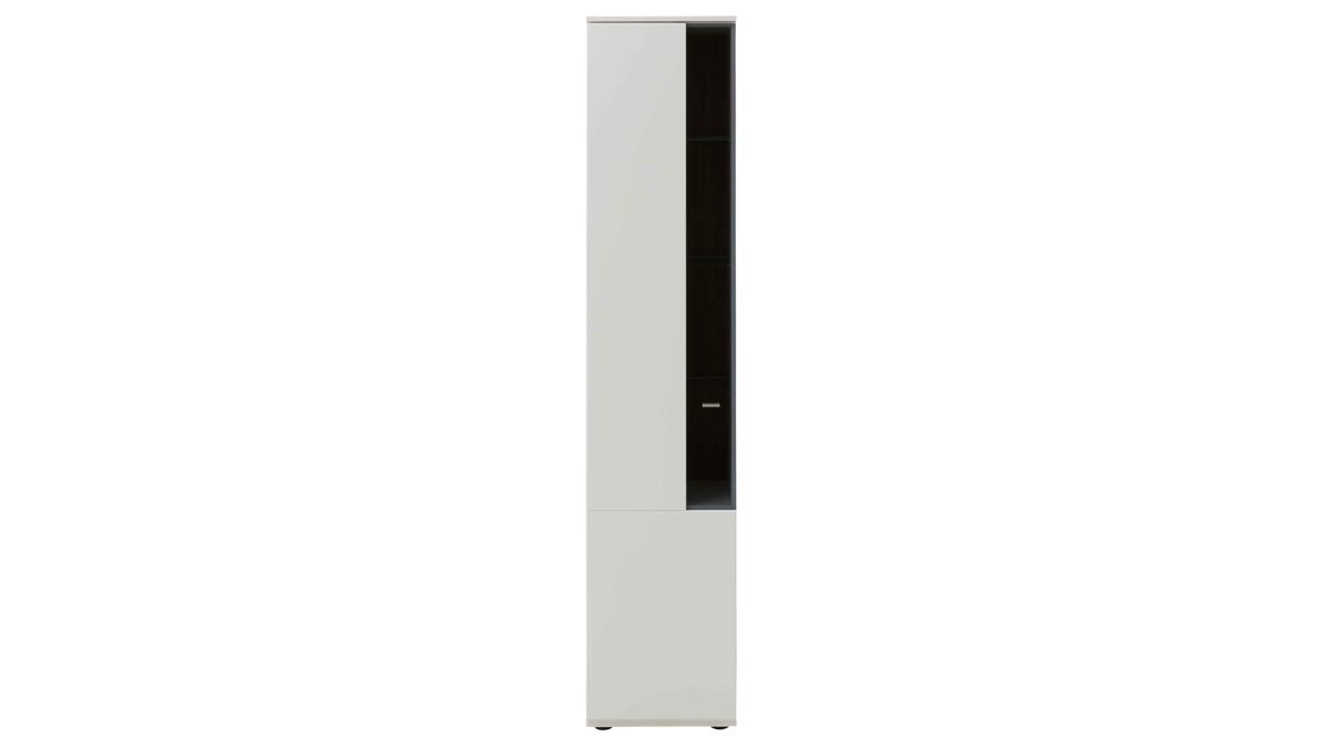 Interliving Wohnkombination IL2031, High cabinet, Tall cabinet, White cabinet, Glass display, Storage cabinet