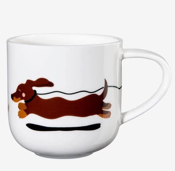 ASA Selection Henkelbecher COPPA in Farbe Motiv glänzend, Tasse, Keramik, Hund, braun, künstlerische Gestaltung
