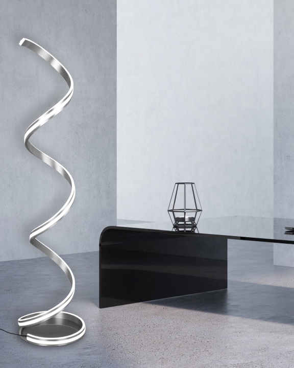 Trio LED-Stehleuchte NURIA in Nickel matt