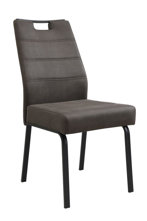 Hela Stuhl ELVAS I S ca. B48 H97 T68 cm in Stoff Vintage Cowboy, Stuhl, Esszimmerstuhl, Kunstleder, grau, Bein aus Metall