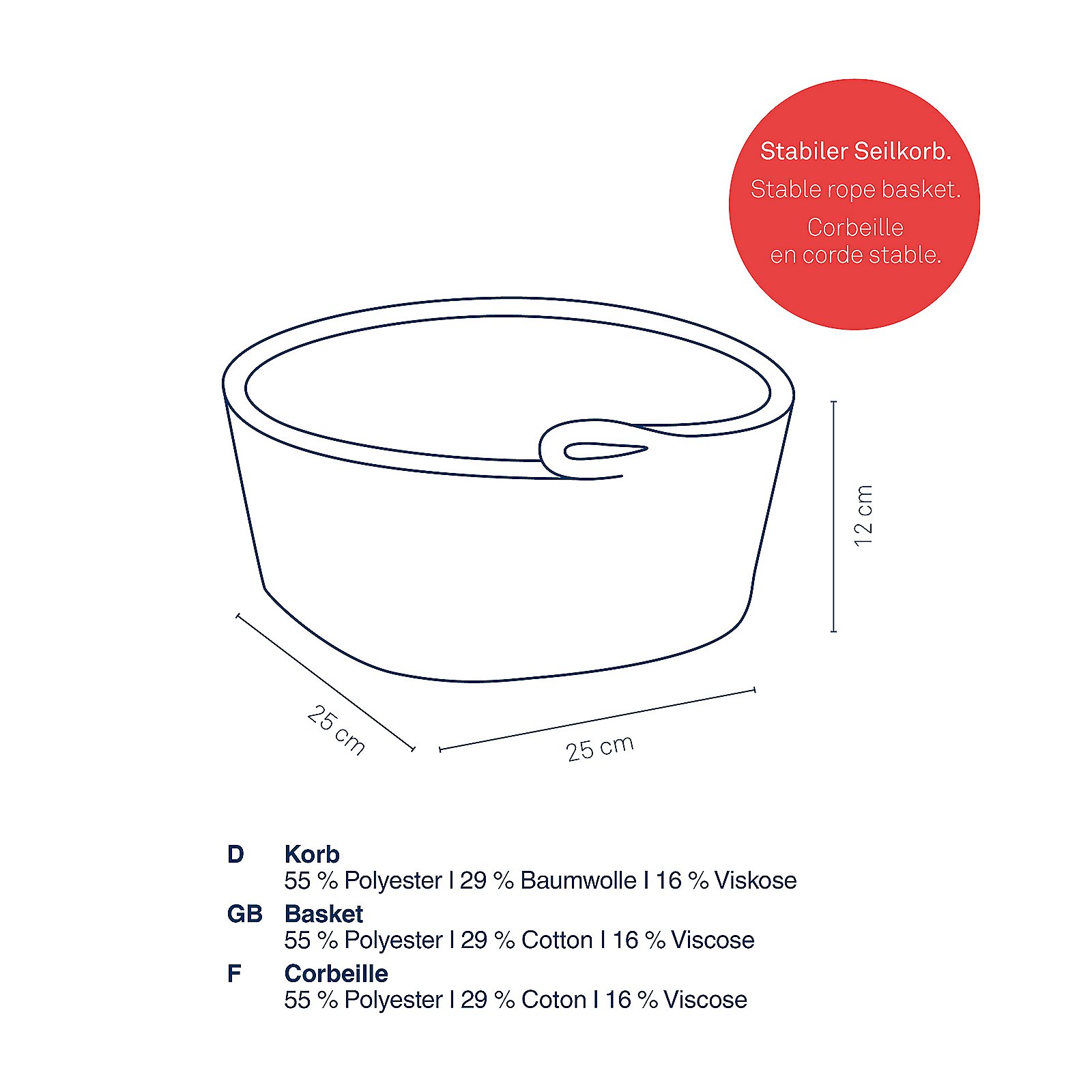 Kela Korb Hedda weiß-schwarz HEDDA in , Eimer