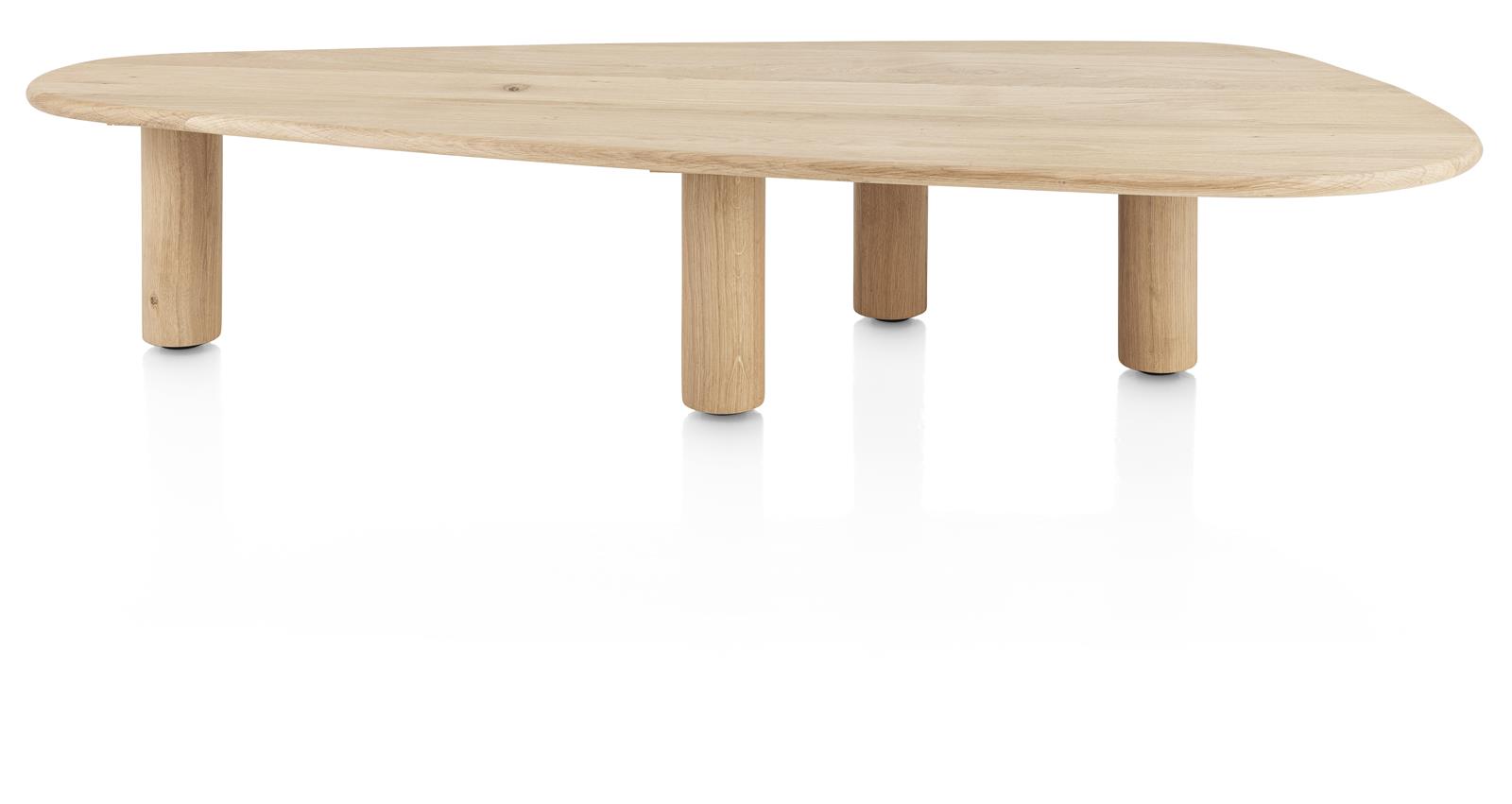 Henders & Hazel Couchtisch AZULO ca. B65 H30 T160 cm in Eiche furniert natural sand, Esstisch, Holz, Rundtisch, vierbeiniger Tisch, Naturholz