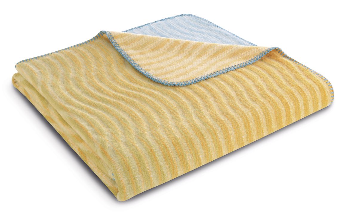 Biederlack Decke ca. 150x200cm in Farbe Ocean Nuance, Waschlappen, Mikrofasern, Gelb, Gestreift, Handtuchgröße
