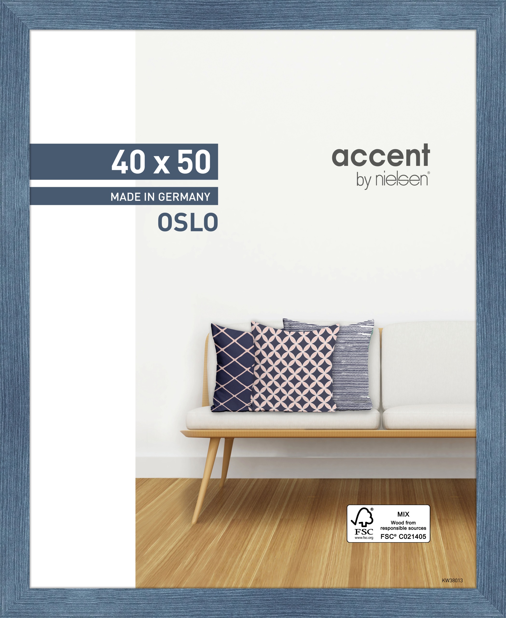 Bilderrahmen Oslo 40x50cm OSLO in Blau Accent by Nielsen Holz Bilderrahmen Oslo ca. 40x50cm in Farbe Blue