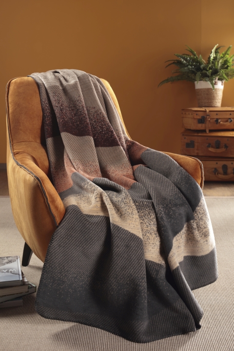 Biederlack Decke ca. 150x200cm in Farbe Desert Wave, decke, Wolldecke, Wohnzimmer, Stuhl, Blumen
