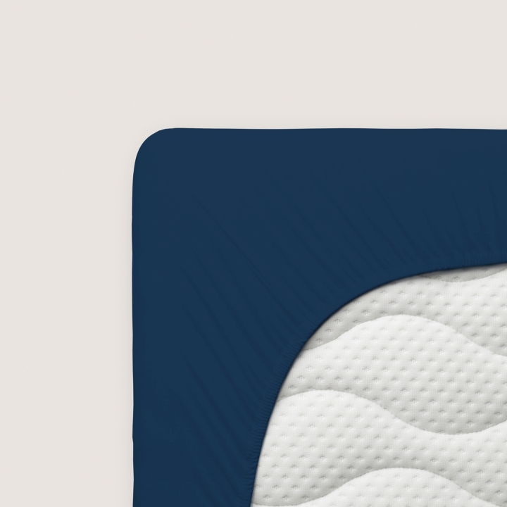 Schlafgut Casual Spannbettlaken ca. 90x190-100x200cm in Farbe Blue Deep